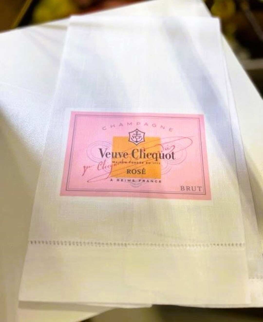 Pink Veuve Guest Towel Set of Two | Etsy (US)