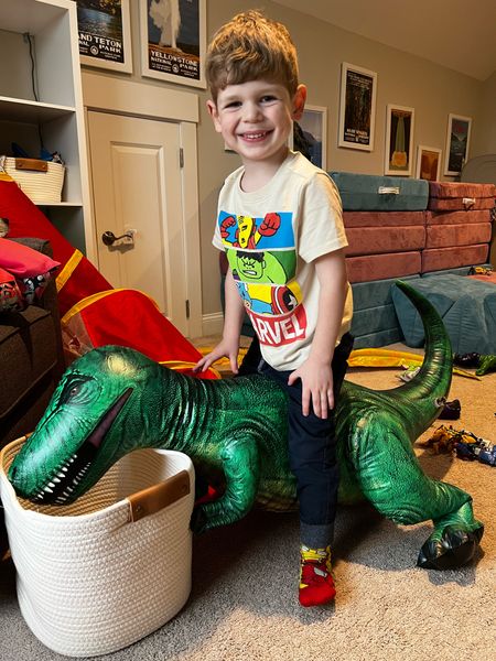 Inflatable dinosaurs are a very favorite toy around here!
Playroom, kids toys, kids gift idea 

#LTKkids #LTKGiftGuide #LTKfamily