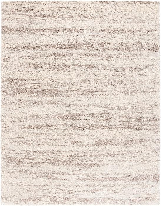 SAFAVIEH Hudson Shag Collection Area Rug - 11' x 15', Ivory/Beige, Geometric Design, Plush 1.9 Inch Thick Ideal for High Traffic Areas in Living Room, Bedroom, Dining (SGH206B) | Amazon (US)