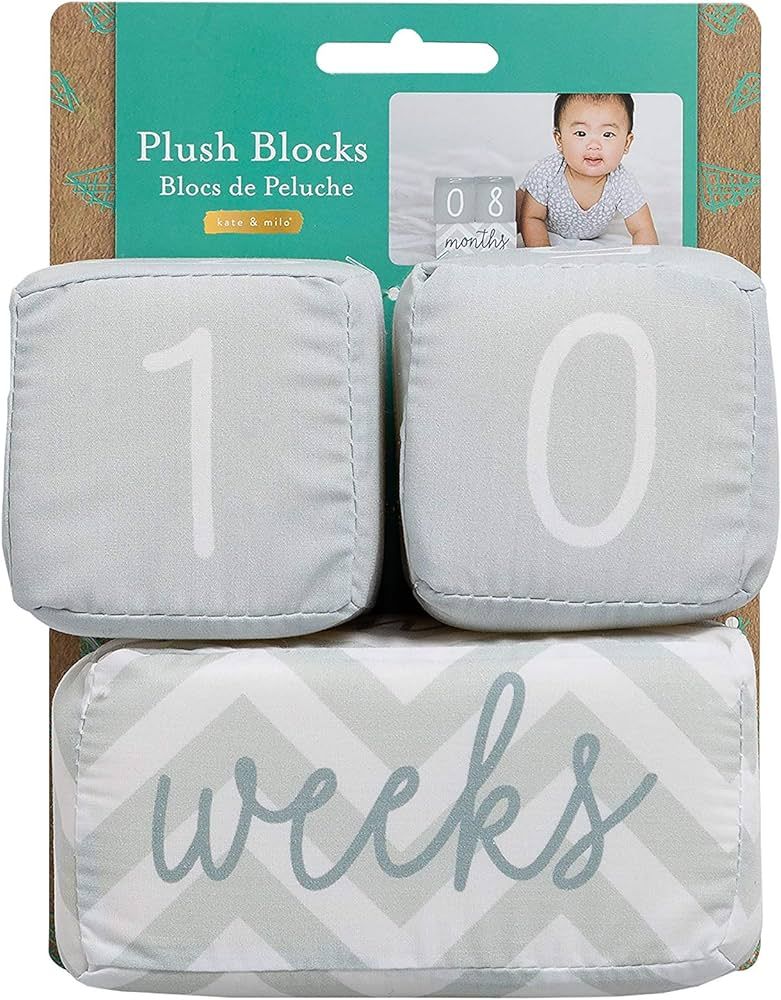 Kate & Milo Baby Milestone Markers, Baby Month Plush Blocks, New and Expecting Moms Gift, Baby Ag... | Amazon (US)