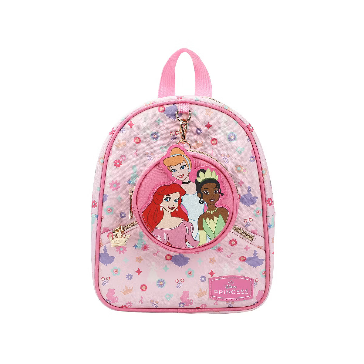 Disney Princess Ariel Cinderella & Tiana Pink 10.5" Mini PU Backpack for girls | Target