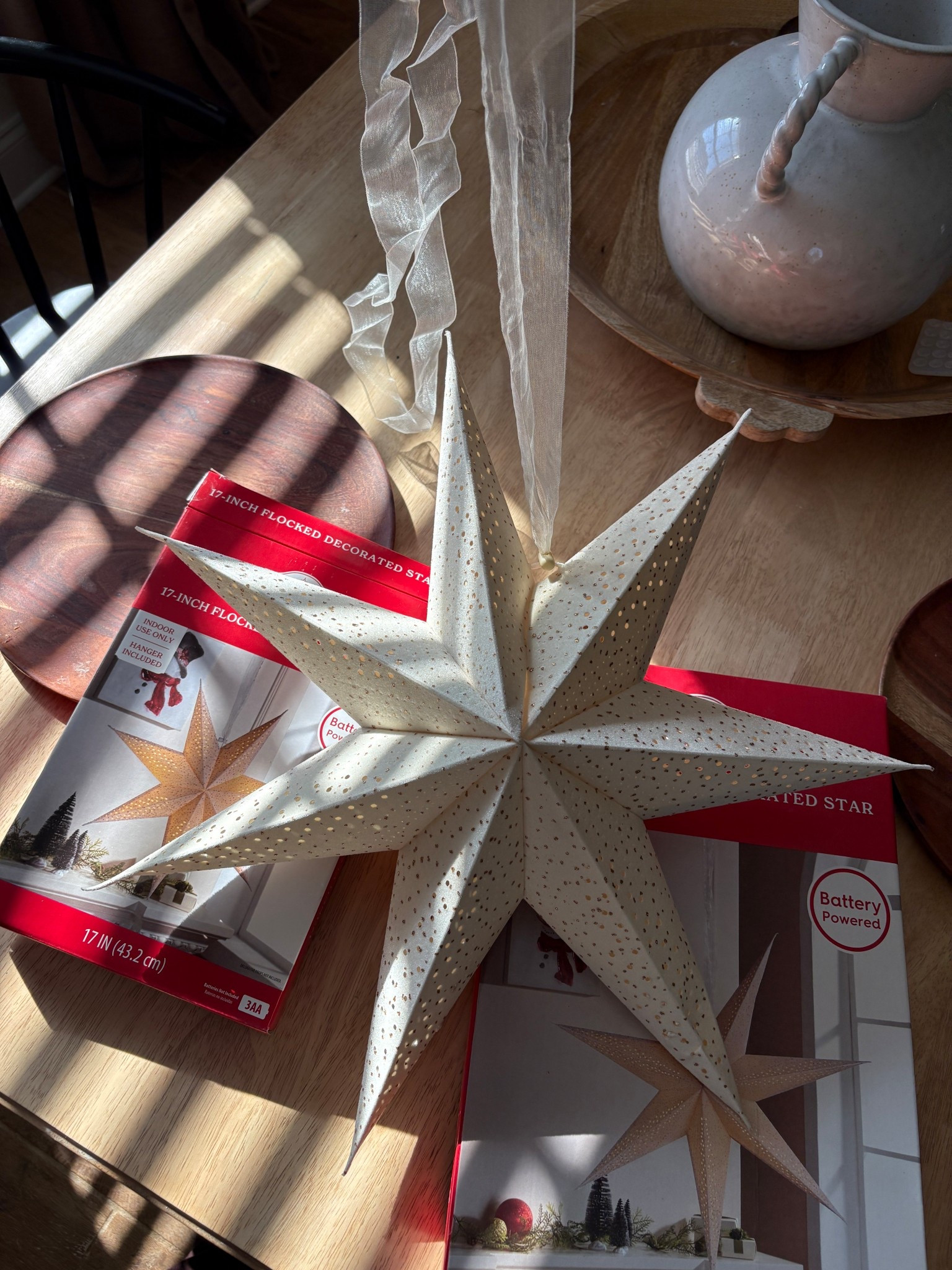 Hanging paper star lanterns from Walmart! 

#LTKHoliday #LTKSeasonal