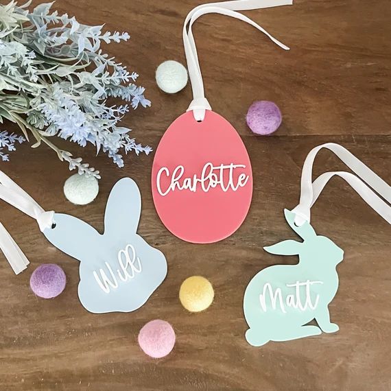 Easter Basket Tags  Easter Name Tags  Bunny Name Tag  | Etsy | Etsy (US)