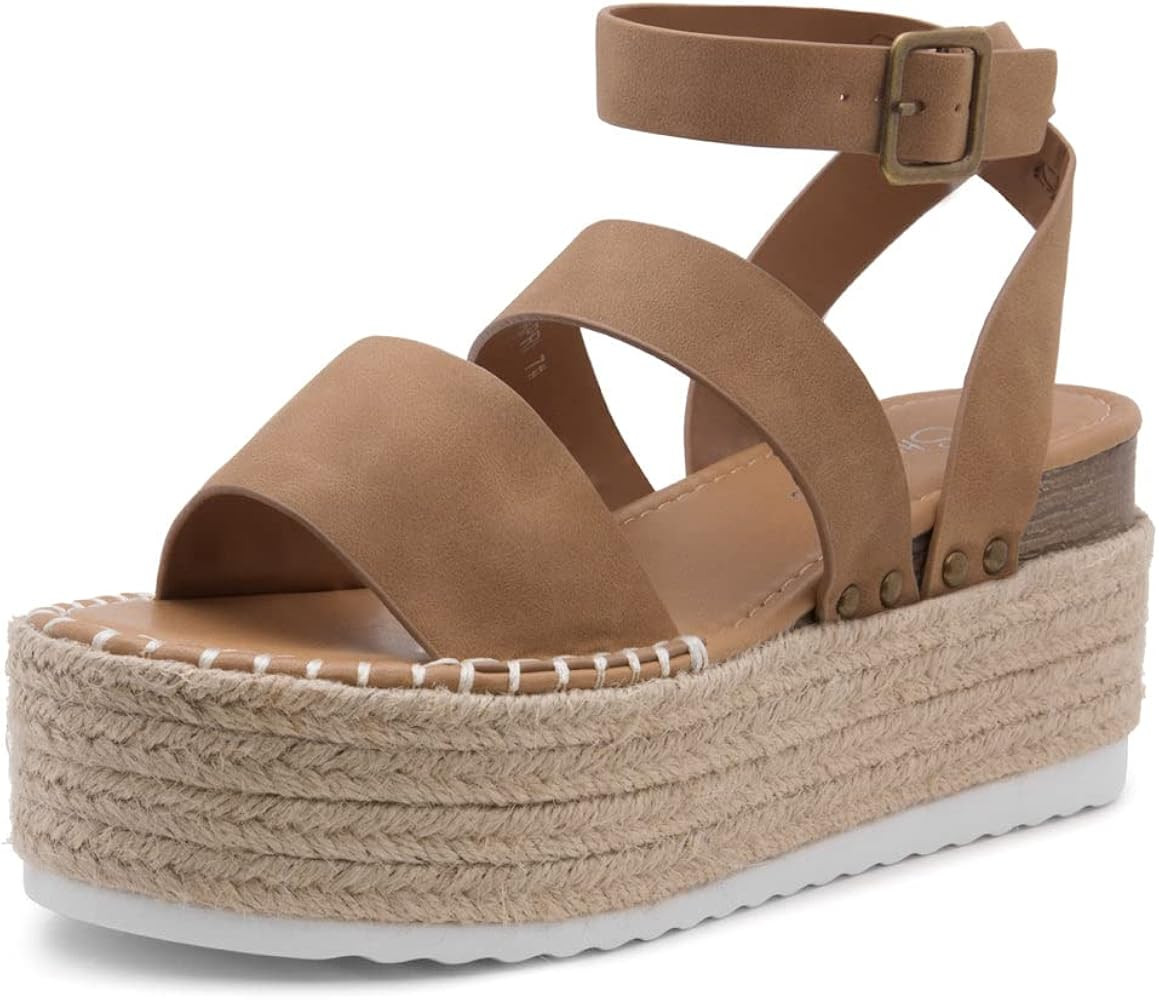 SL-Capri Womens Platform Sandals Open Toe Ankle Strap Espadrille Wedge Shoes | Amazon (US)