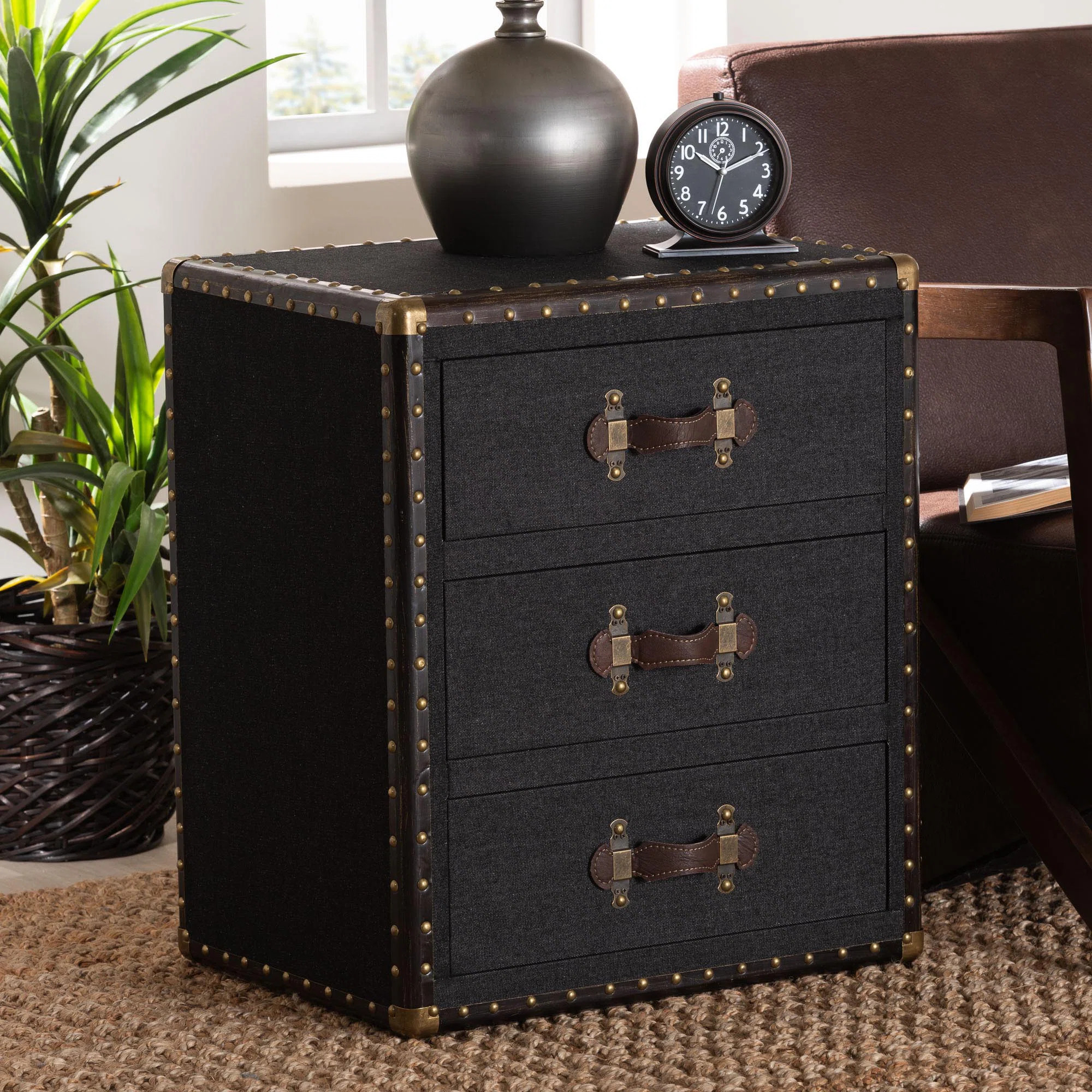 Zachery Baxton Studio Mallison Vintage Canvas 3-Drawer End Table | Wayfair North America