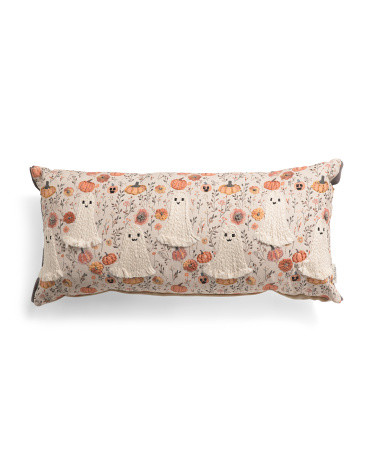 14x30in Pumpkin Wood Embroidered Bead French Decorative Pillow | TJ Maxx