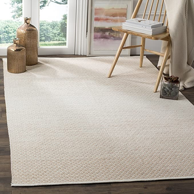 SAFAVIEH Montauk Collection 8' x 10' Beige/Ivory MTK601R Handmade Cotton Area Rug | Amazon (US)