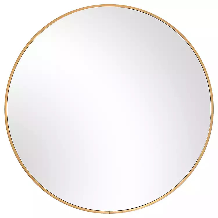 Gold Round Simple Frame Medium Wall Mirror | Kirkland's Home