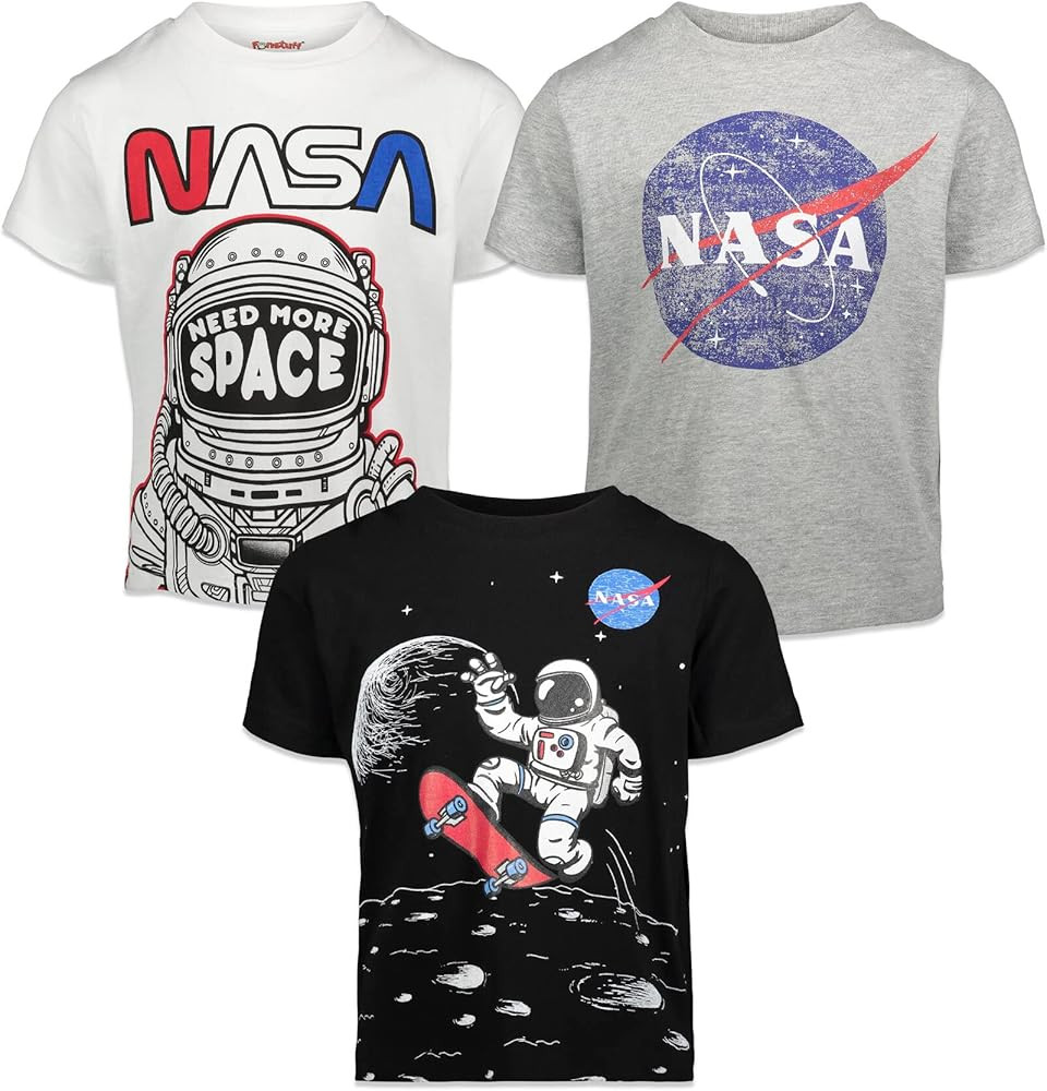 Funstuff Space Astronaut 3 Pack Pullover T-Shirts Toddler to Big Kid Sizes (2T - 18-20) | Amazon (US)