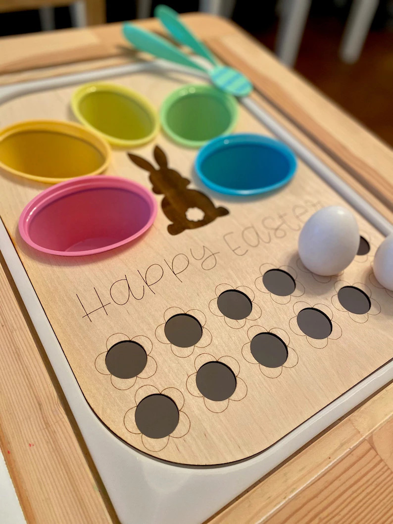 FLISAT Table Easter Egg Dye Bin Inserts - Insert Only - Wooden Insert - IKEA - Sensory Bin Insert... | Etsy (US)