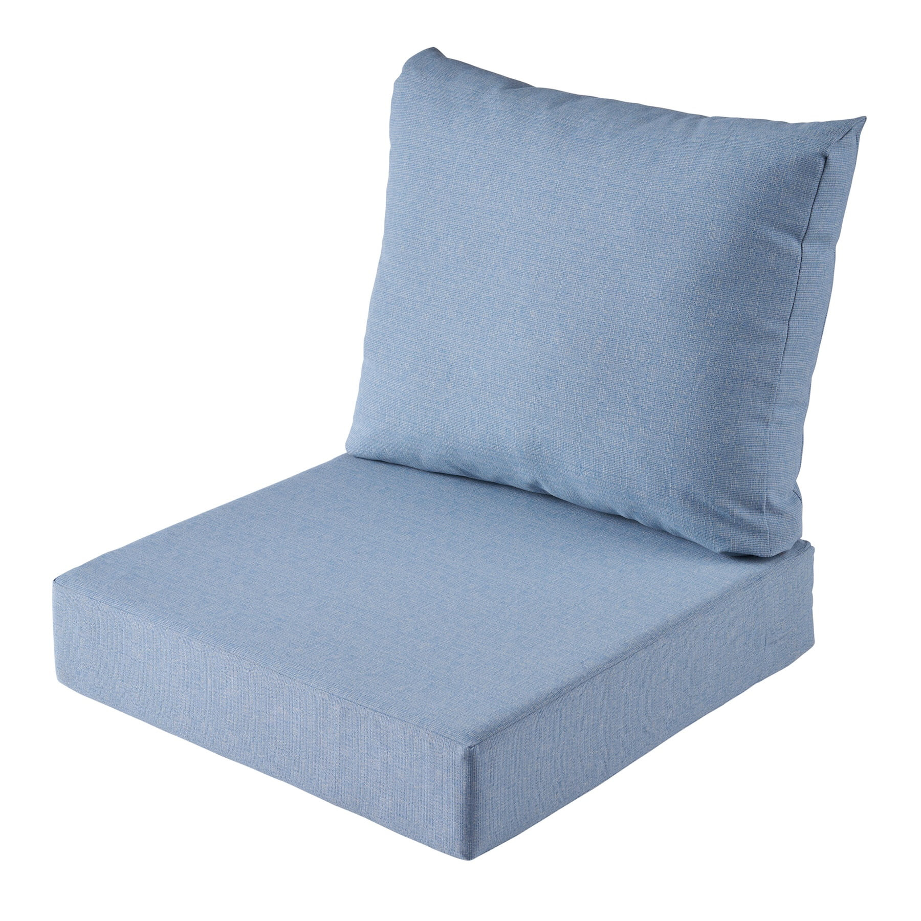 Better Homes & Gardens 24"x 24" Outdoor Deep Seat Cushion, 2-Piece, Light Blue | Walmart (US)