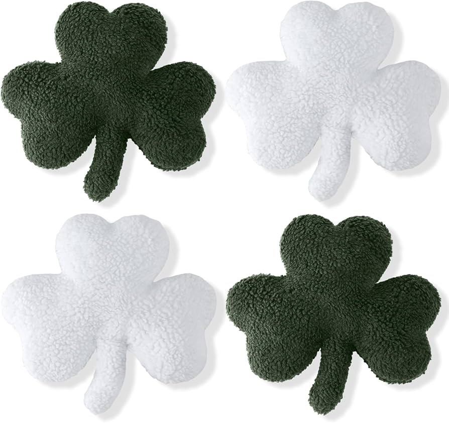 Bencailor 4 Pcs St. Patrick's Day Shamrock Pillow Plush Shamrock Shaped Throw Pillows Holiday Dec... | Amazon (US)