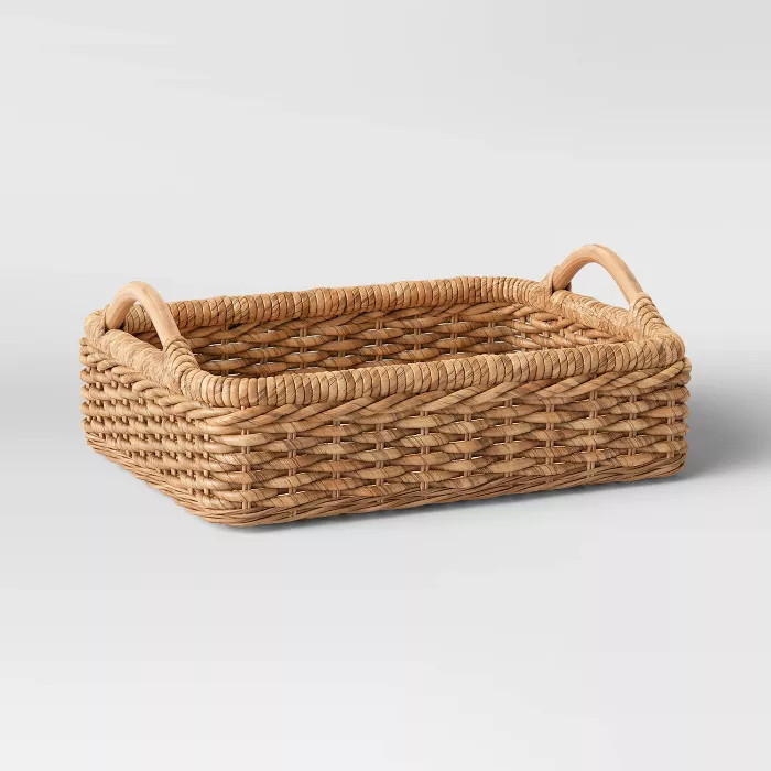 14" x 18" Banana Woven Rectangular Tray Brown - Threshold™ | Target