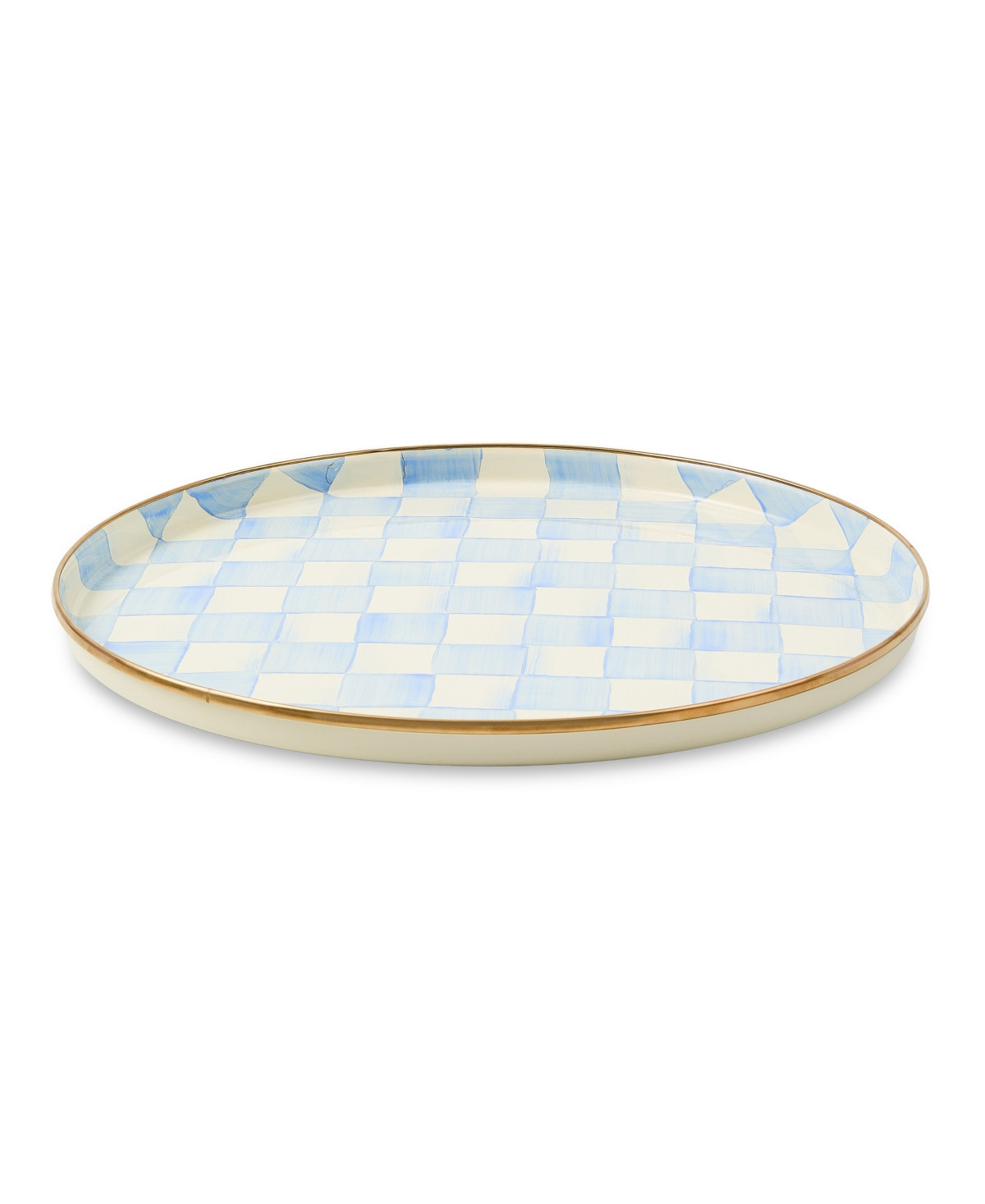 MacKenzie-Childs Check Round Tray - Sky Blue | Macy's