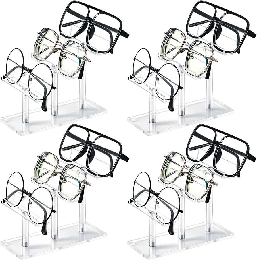 3 Tier Acrylic Eyeglasses Frame Stand Clear Sunglasses Rack Sunglass Organizer Display Eyewear Gl... | Amazon (US)