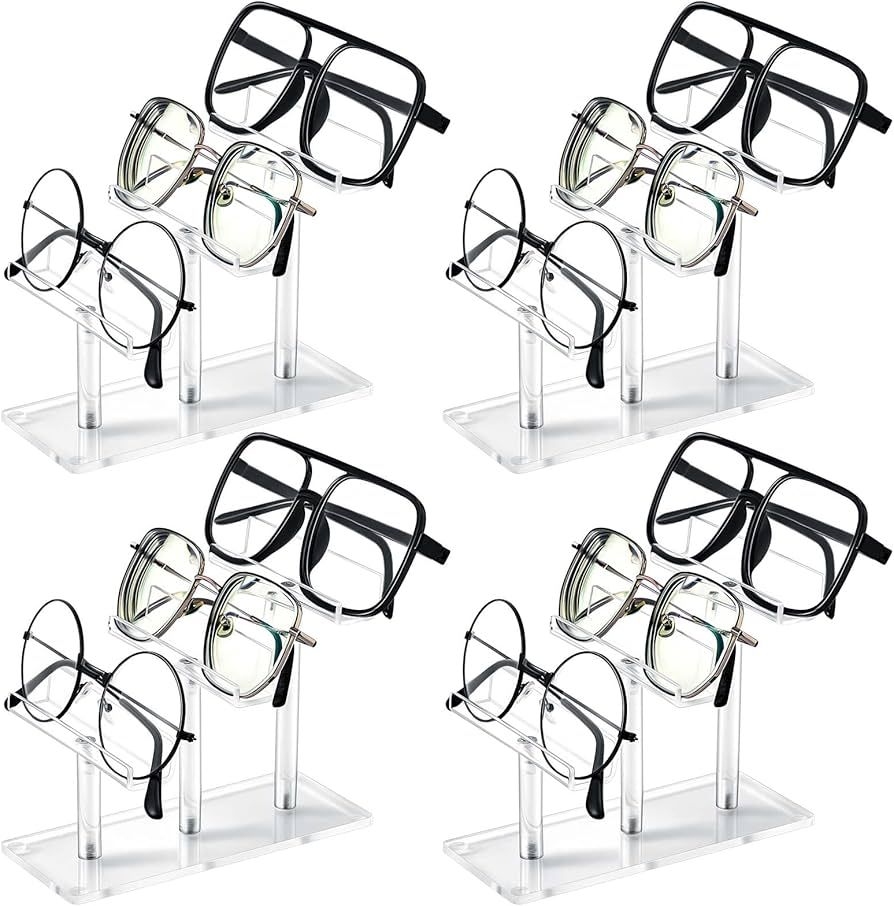 3 Tier Acrylic Eyeglasses Frame Stand Clear Sunglasses Rack Sunglass Organizer Display Eyewear Gl... | Amazon (US)