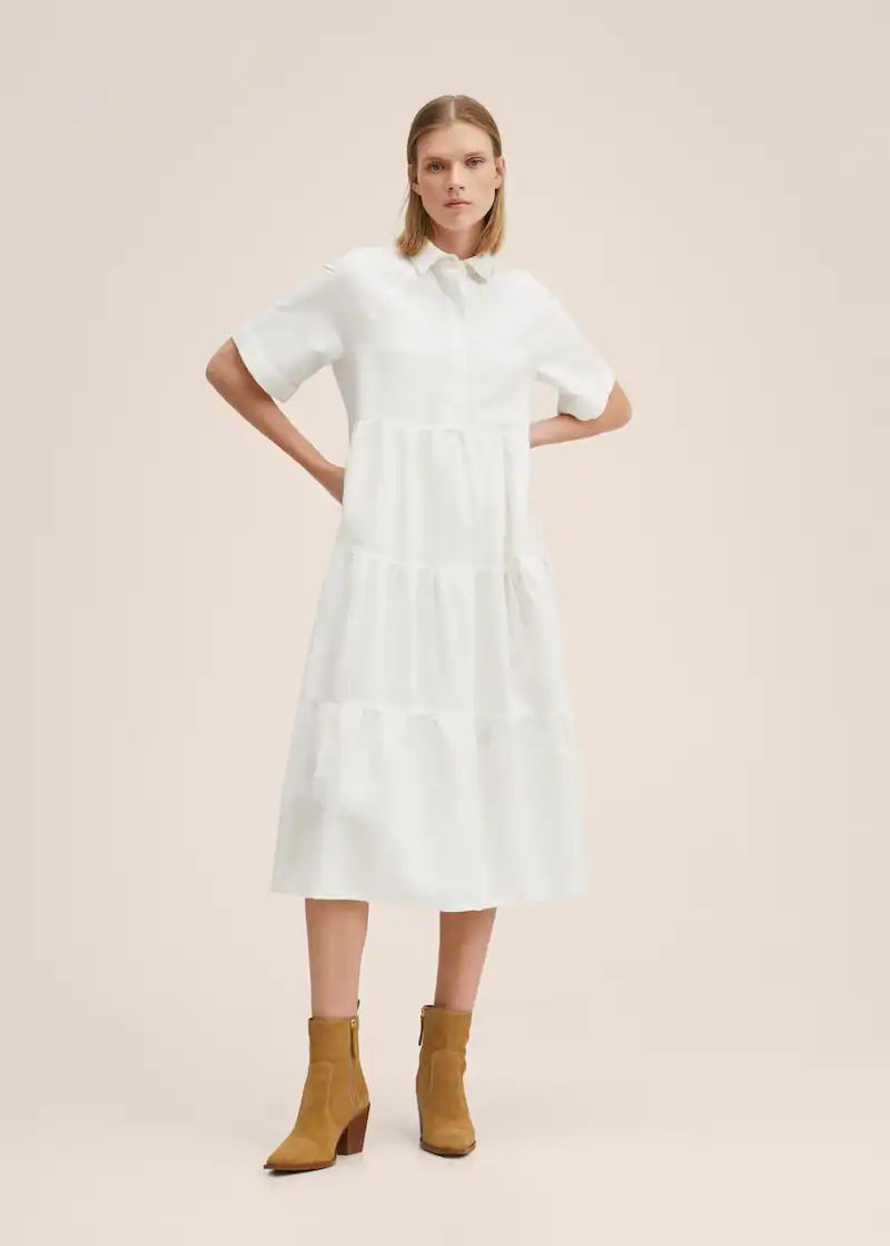 Frill cotton dress | MANGO (UK)