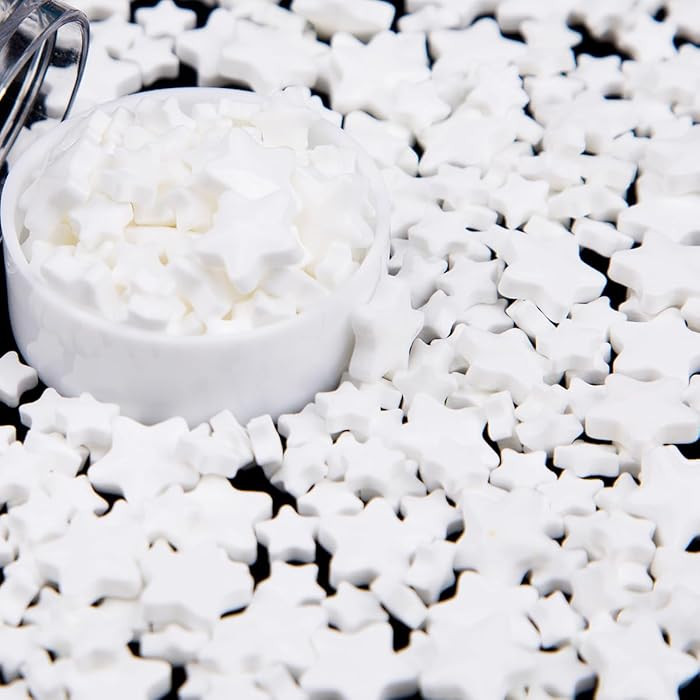 White Star Sprinkles Edible Stars for Cake Decorating White Sprinkles Large Small Stars for Cake,... | Amazon (CA)