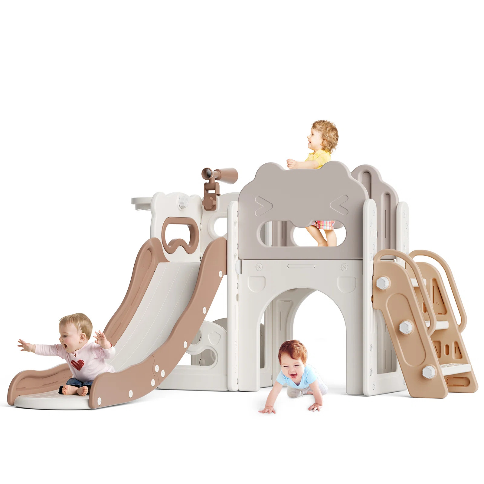 Feanch Kids 8 in 1 Indoor and Outdoor Climber Freestanding Slide | Wayfair North America