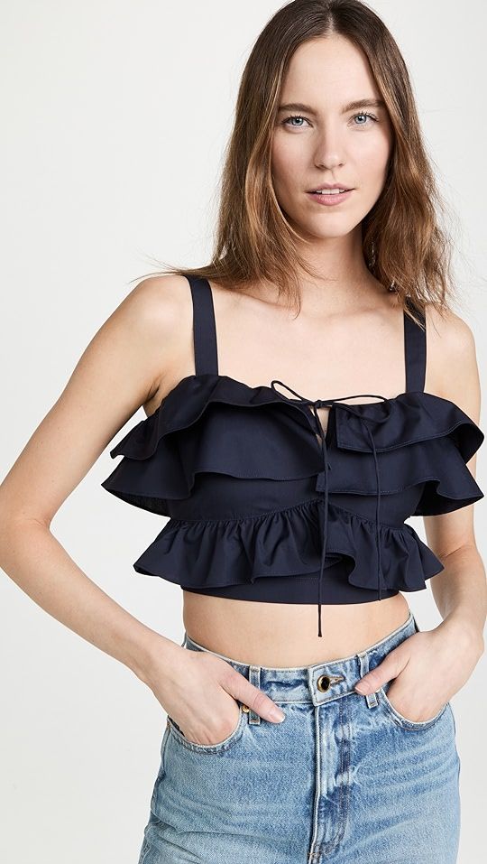 Smocked Ruffle Crop Top | Shopbop