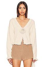 Tularosa Jovien Rosette Cardigan in Beige. - size XL | Revolve Clothing (Global)