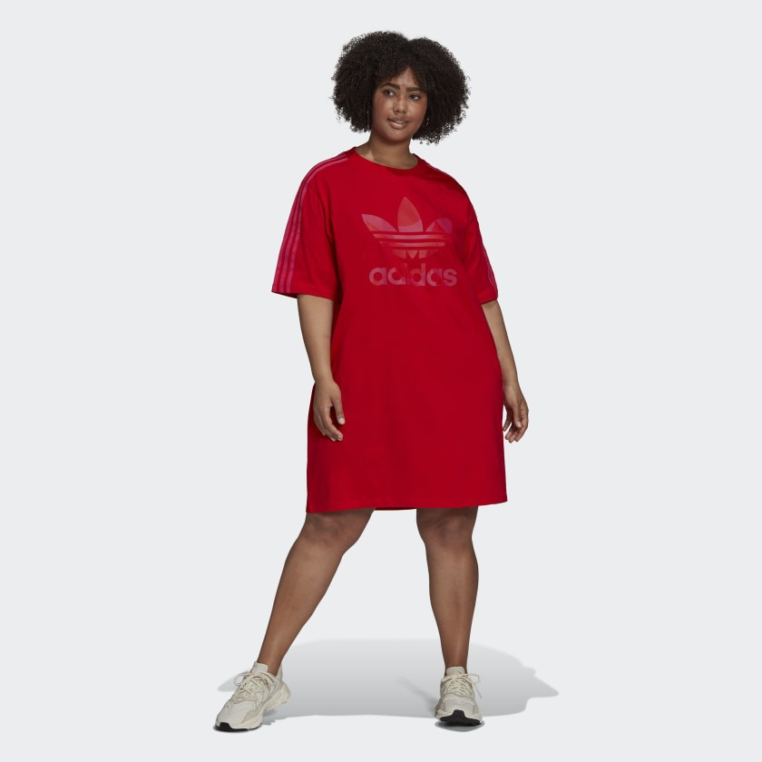 Marimekko Trefoil Print Infill Tee Dress (Plus Size) | adidas (US)
