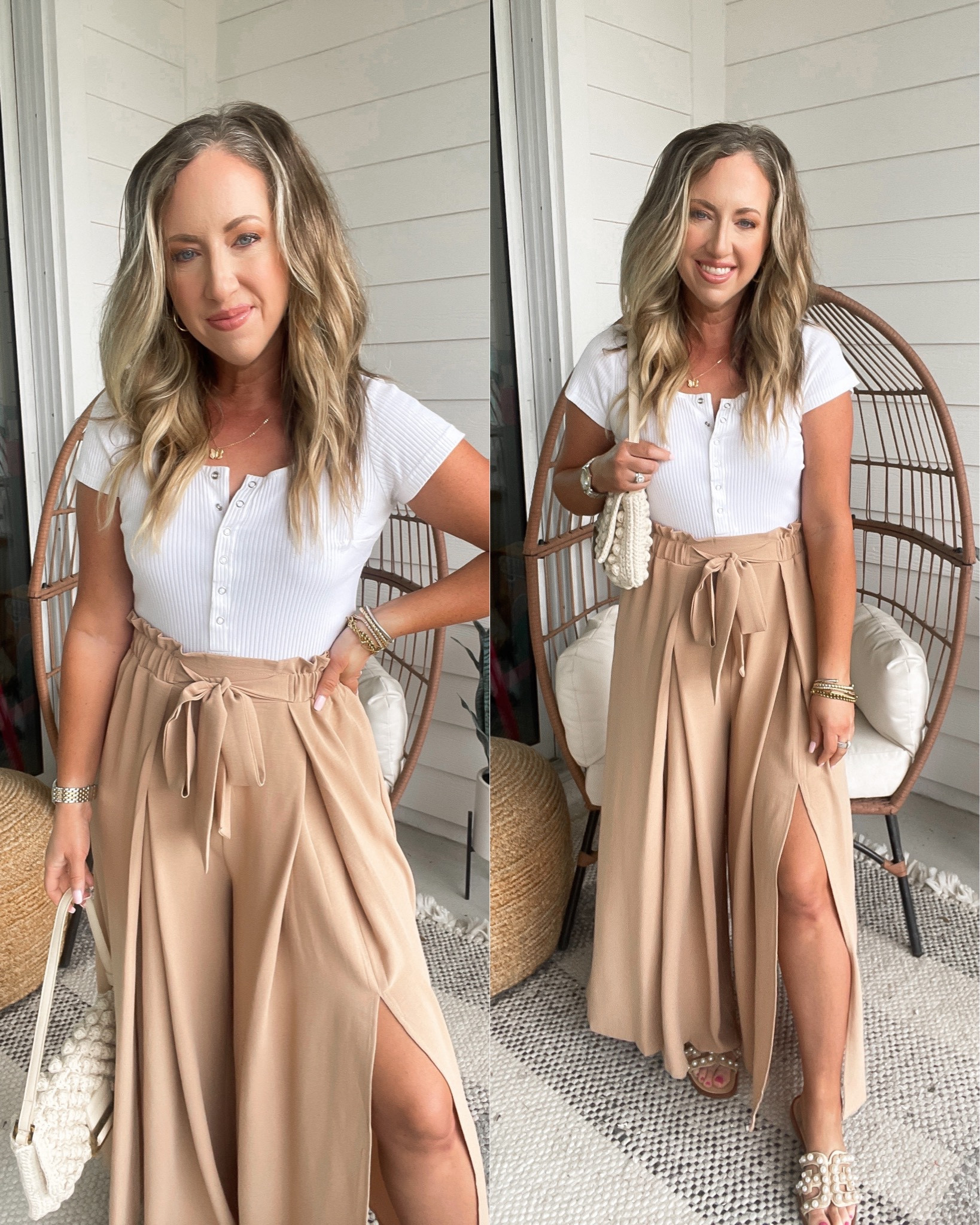 Split leg beach pants size small, vacation outfit travel outfit amazon fashion amazon finds bodysuit size medium 

#LTKunder50