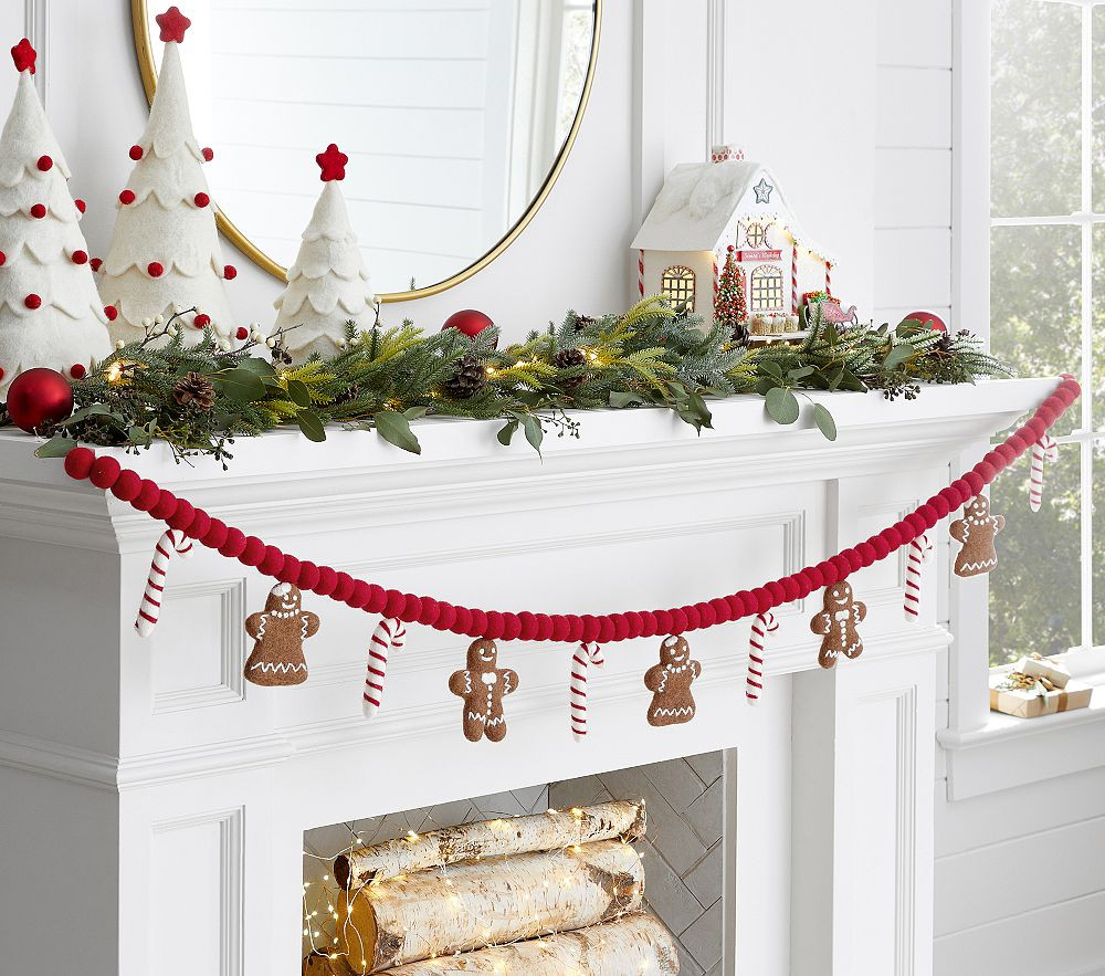 Felted Gingerbread Men Tree Garland | Pottery Barn Kids