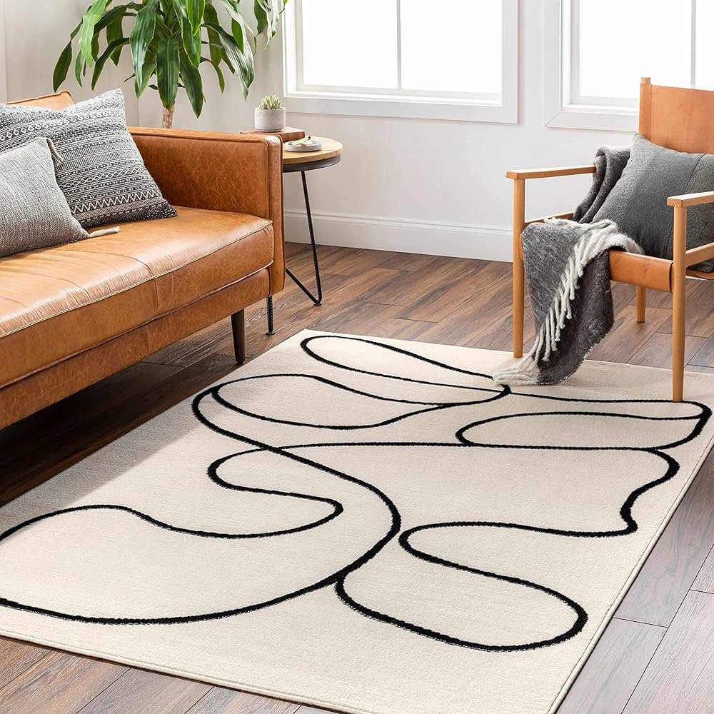 Amazon.com: Hauteloom Eilir Bohemian Living Room, Bedroom Area Rug - Modern Boho Farmhouse - Stri... | Amazon (US)