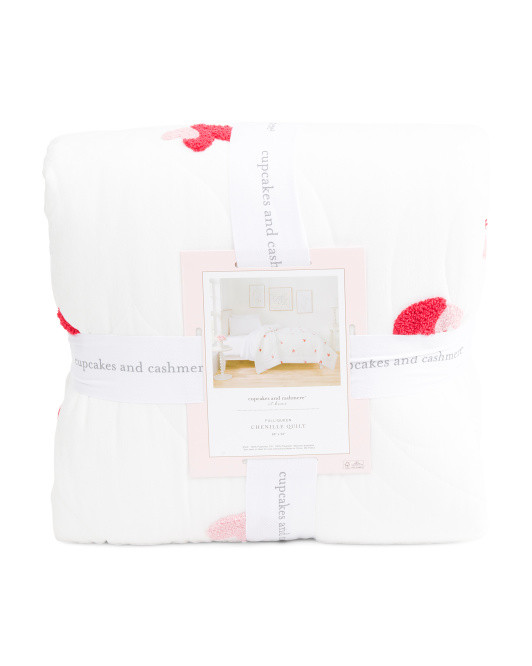 Boucle Hearts Chenille Quilt | TJ Maxx