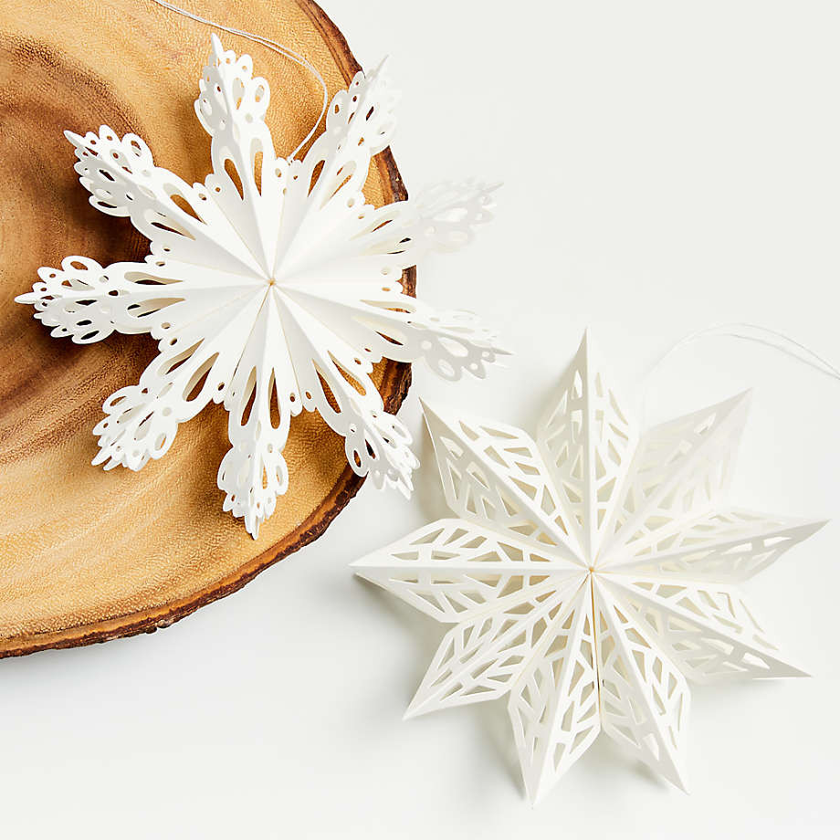 Snow Day Lace Snowflake Christmas Tree Ornament + Reviews | Crate & Barrel | Crate & Barrel