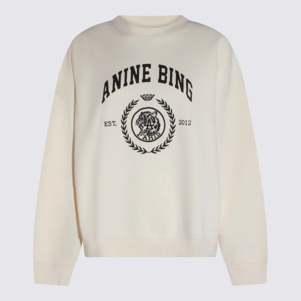 Anine Bing Logo-Embroidered Sweatshirt — Beige | Italist Inc.