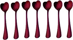 Stainless Steel Spoon Set 7 Pack, Heart Shaped Spoons, Coffee spoon，Dessert Spoon, Ice Cream Sp... | Amazon (US)