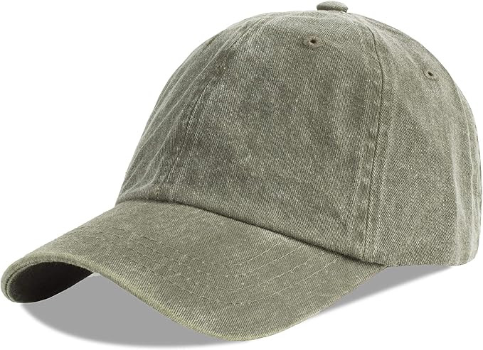 LANGZHEN Unisex Baseball Cap 100% Cotton Fits Men Women Washed Denim Adjustable Dad Hat | Amazon (US)