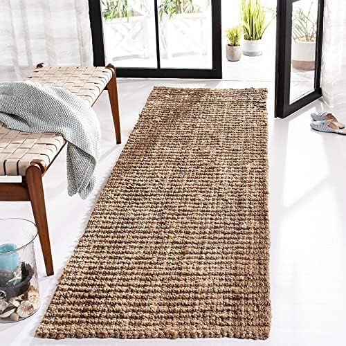 SAFAVIEH Natural Fiber Collection Runner Rug - 2'6" x 12', Natural, Handmade Chunky Textured Jute... | Amazon (US)