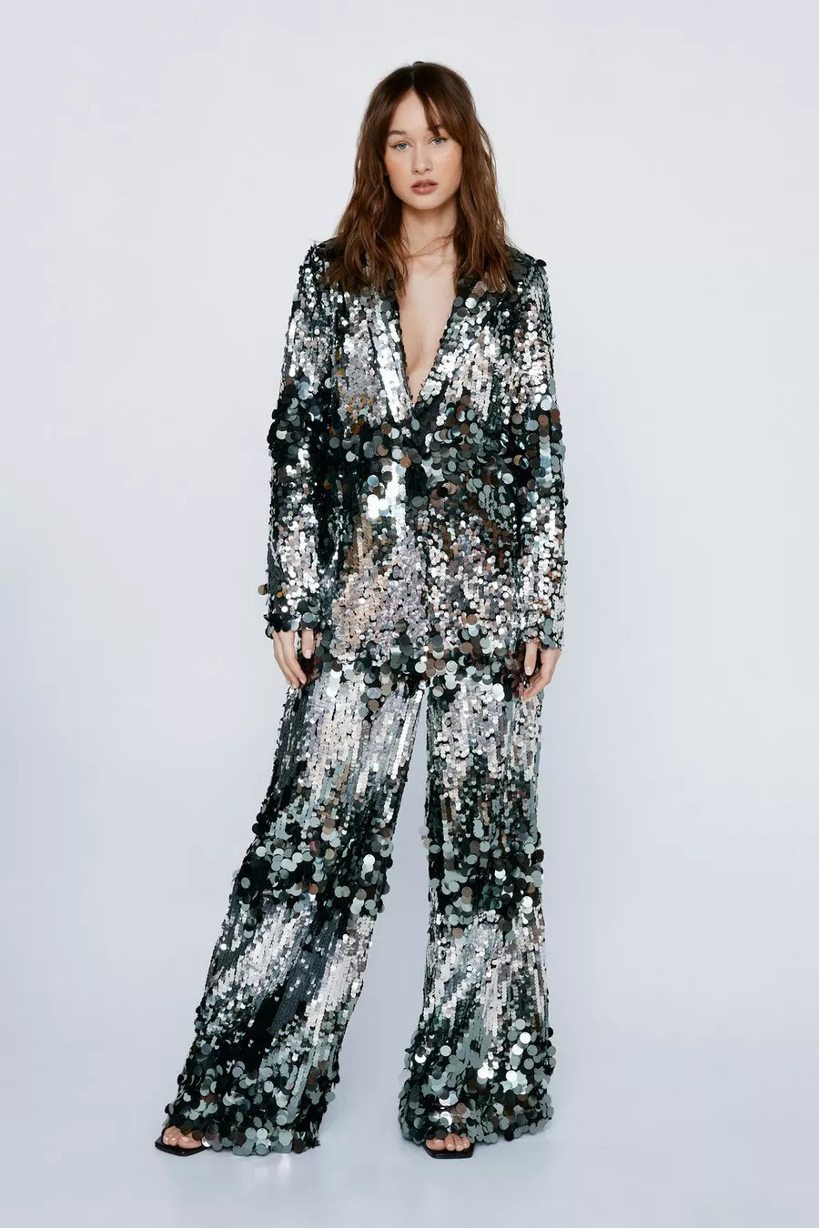 Premium Mix Sequin Tailored Blazer | Nasty Gal (US)