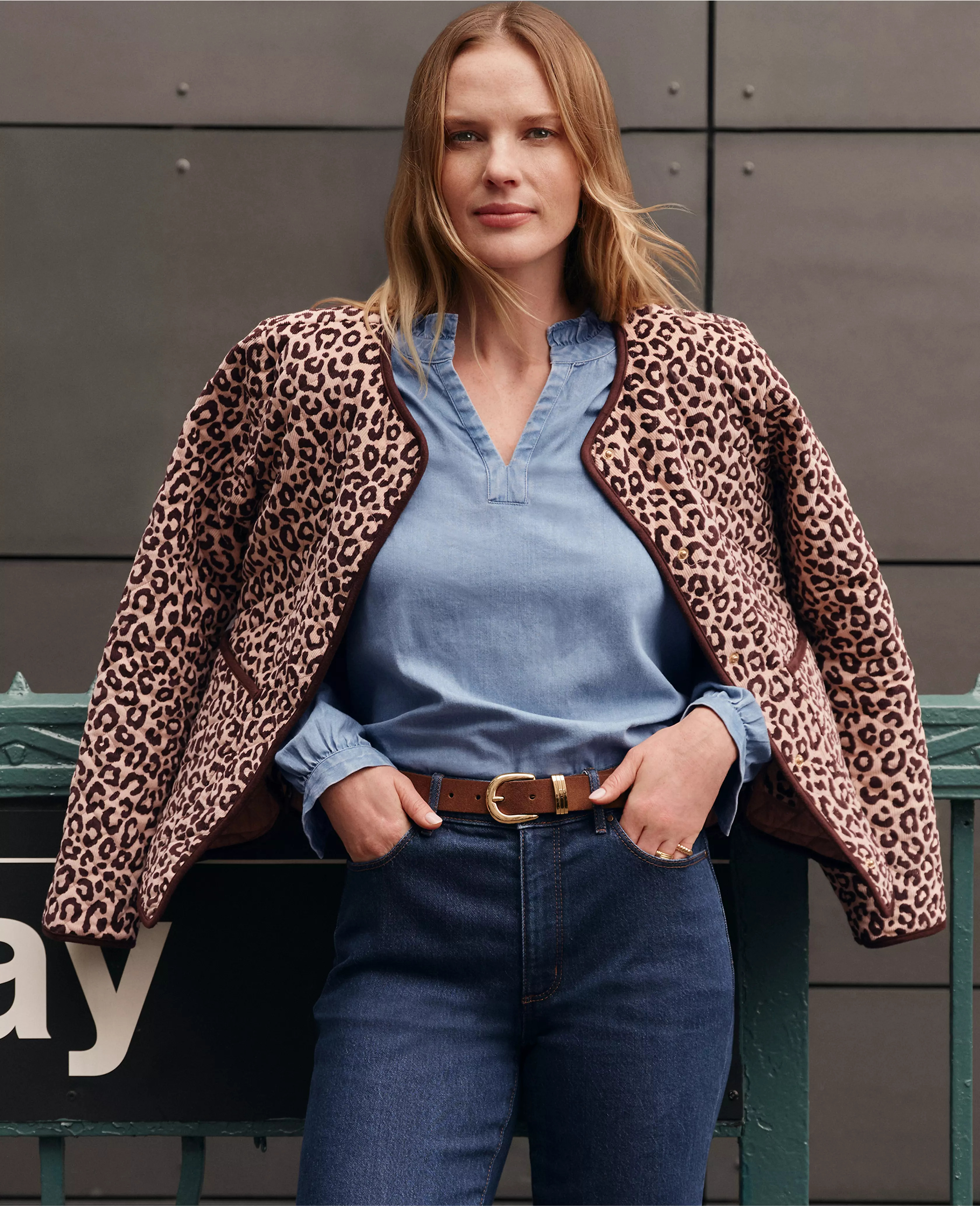 Weekend Collection Animal Print Quilted Jacket | Ann Taylor