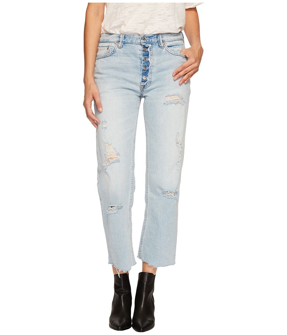 Free People Rolling On The River Straight Crop in Light Denim (Light Denim) Women's Jeans | Zappos