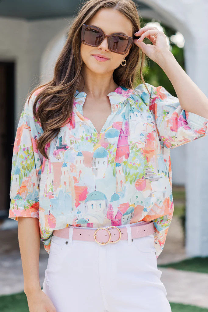True Self Pink Toile Blouse | The Mint Julep Boutique