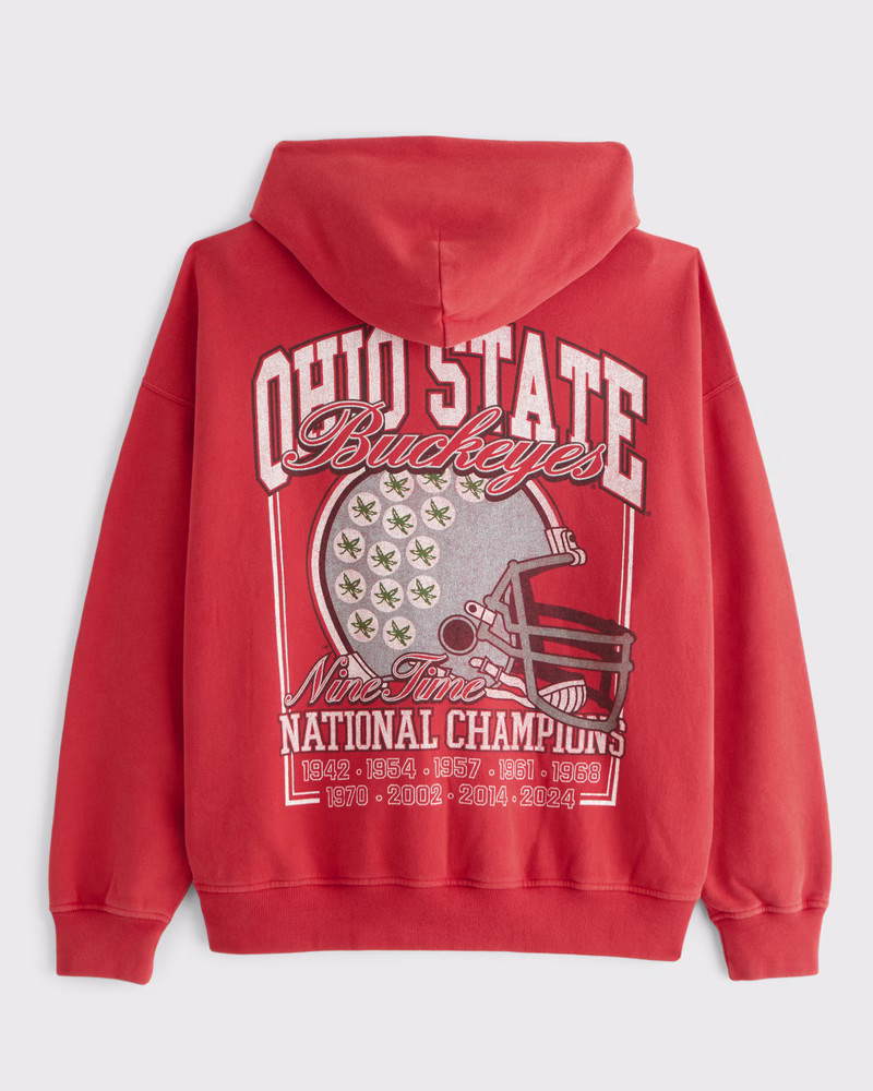 Men's The Ohio State University Graphic Popover Hoodie | Men's Tops | Abercrombie.com | Abercrombie & Fitch (US)