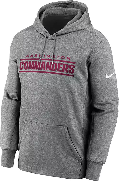 Nike Men's Washington Commanders Therma-FIT Wordmark Dark Grey Heather Hoodie | Dick's Sporting Goods