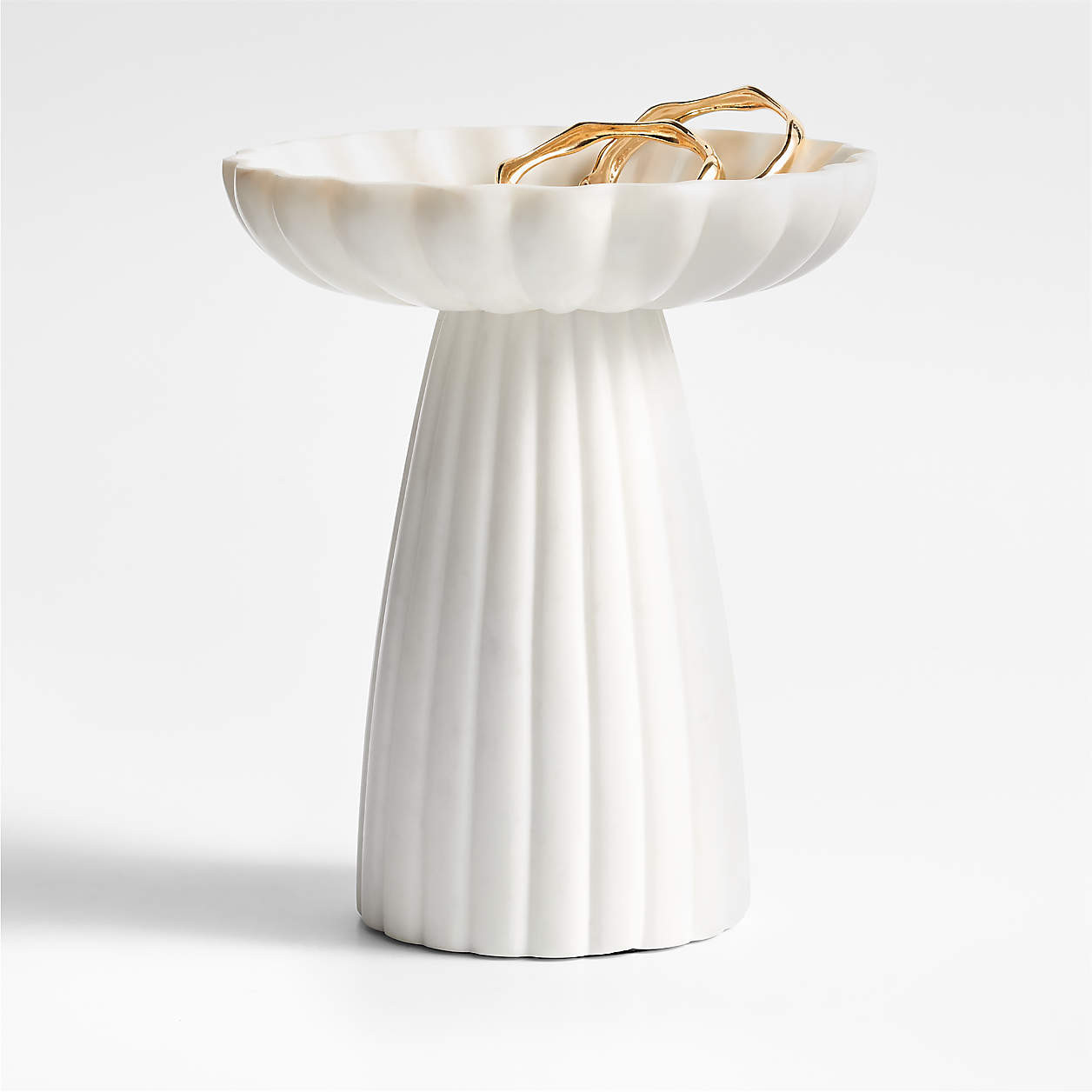 Jolie Tall Narrow Marble Pedestal 9.5" | Crate & Barrel | Crate & Barrel