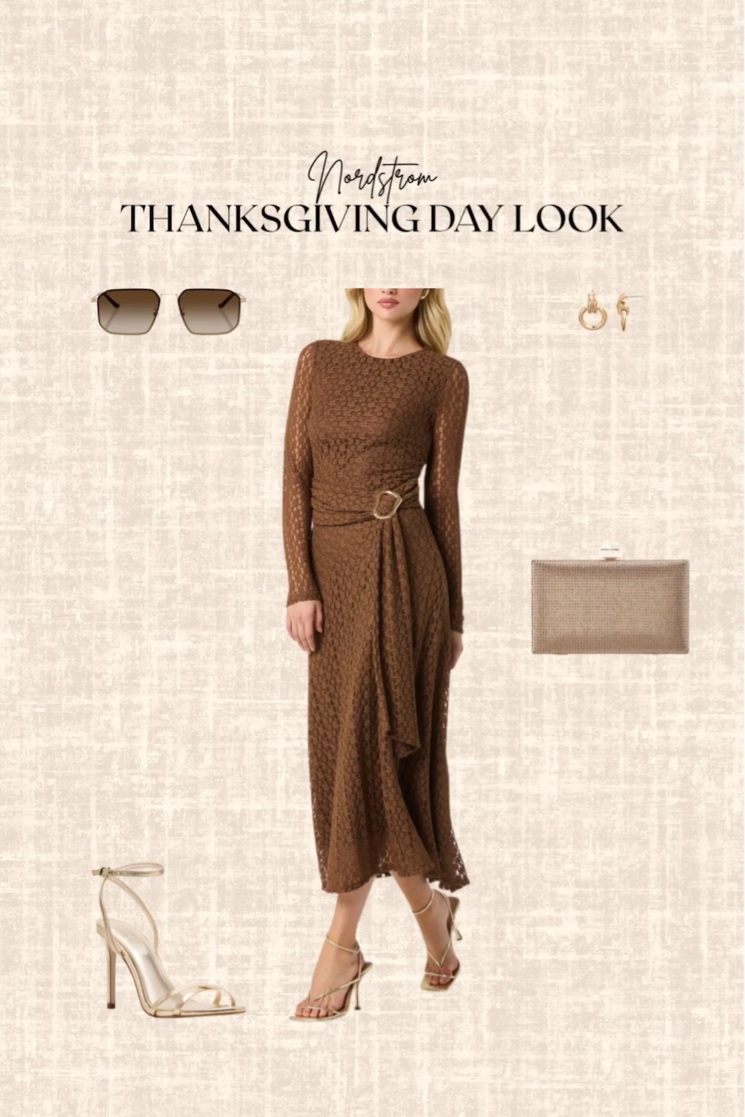 Nordstrom Thanksgiving Day Look! 

Dress, clutch, sunglasses, earrings, heels 

#LTKHoliday #LTKootd #LTKSeasonal