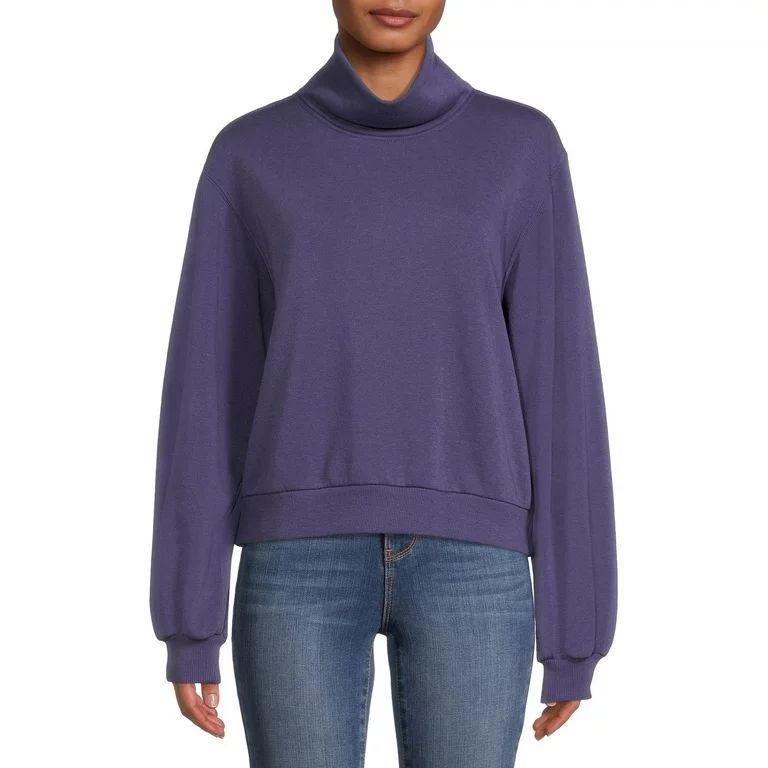 Time and Tru Long Sleeve Pullover Mock Neck Drop Shoulder Sweatshirt (Women's), 1 Pack - Walmart.... | Walmart (US)