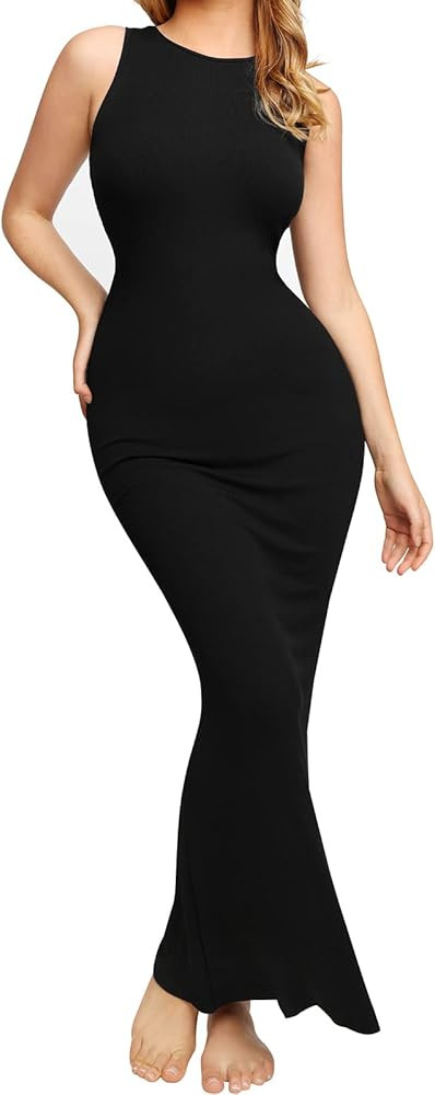 Popilush Shaper Dress Bodycon Maxi/Mini Built in Shapewear Bra 8 in 1 Women Lounge leeveless Back... | Amazon (US)