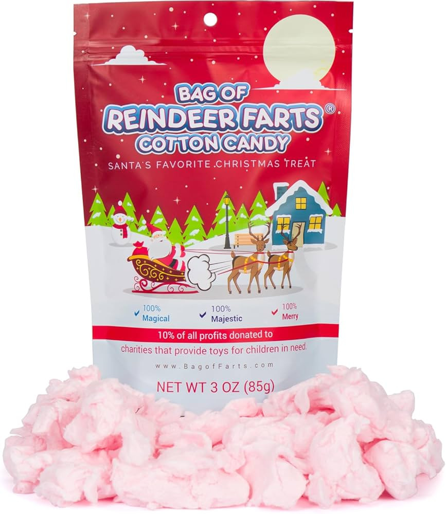 Bag Of Reindeer Farts Cotton Candy Funny Unique Christmas Stocking Stuffer Present For Kids Adult... | Amazon (US)