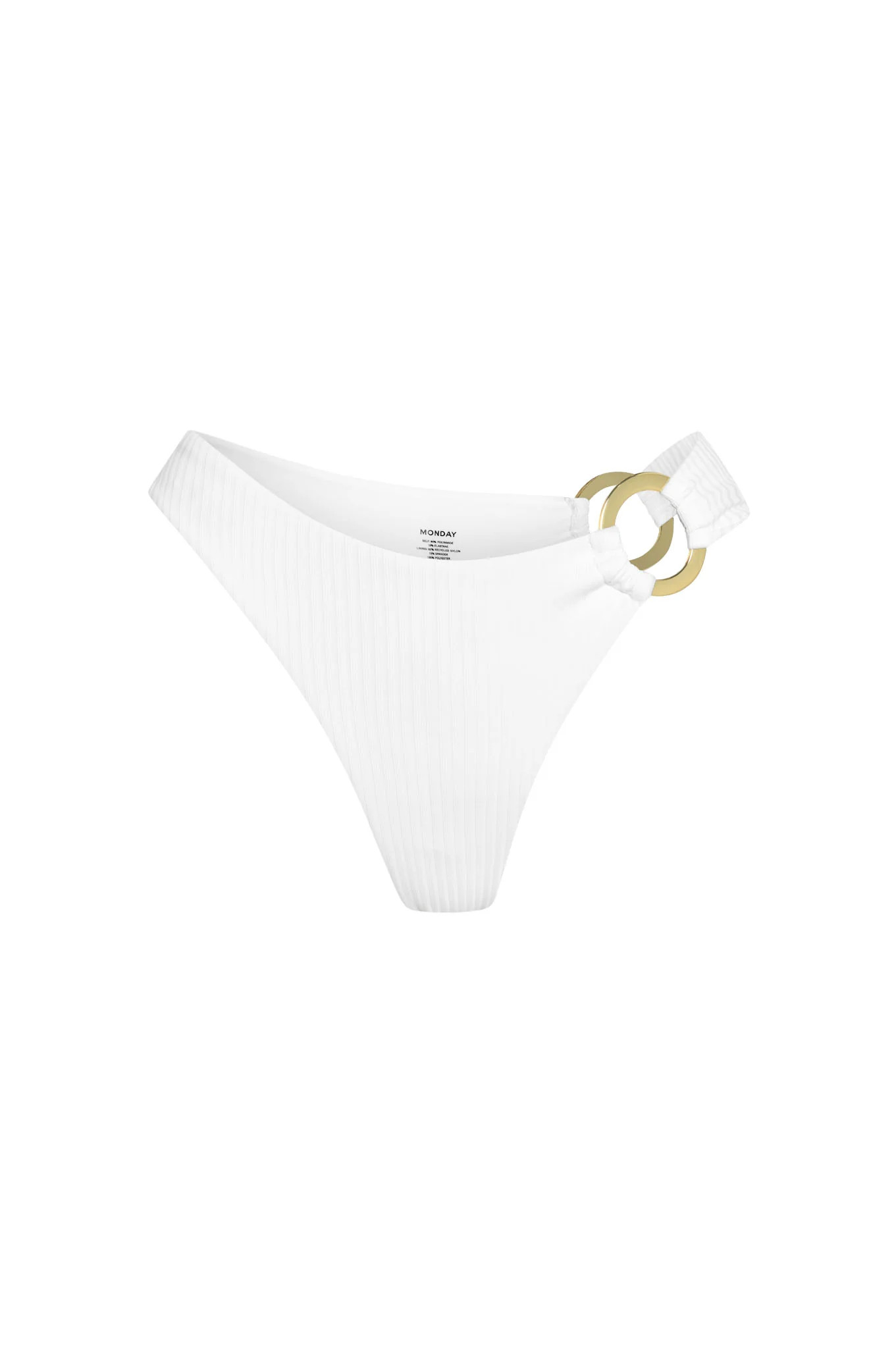 Bronte Bottom - White Rib | Monday Swimwear