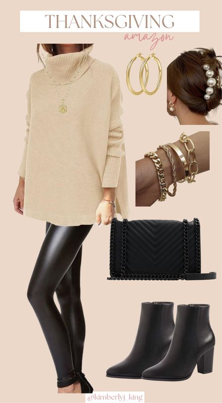 Thanksgiving outfit idea
Thanksgiving cute outfit inspo
Ootd 
Black leggings 
Black booties
Nude sweater
Thanksgiving Amazon
Amazon outfit idea
Fall outfit idea
Fall date night 
Cute fall outfit 

#LTKstyletip #LTKfindsunder50 #LTKHoliday