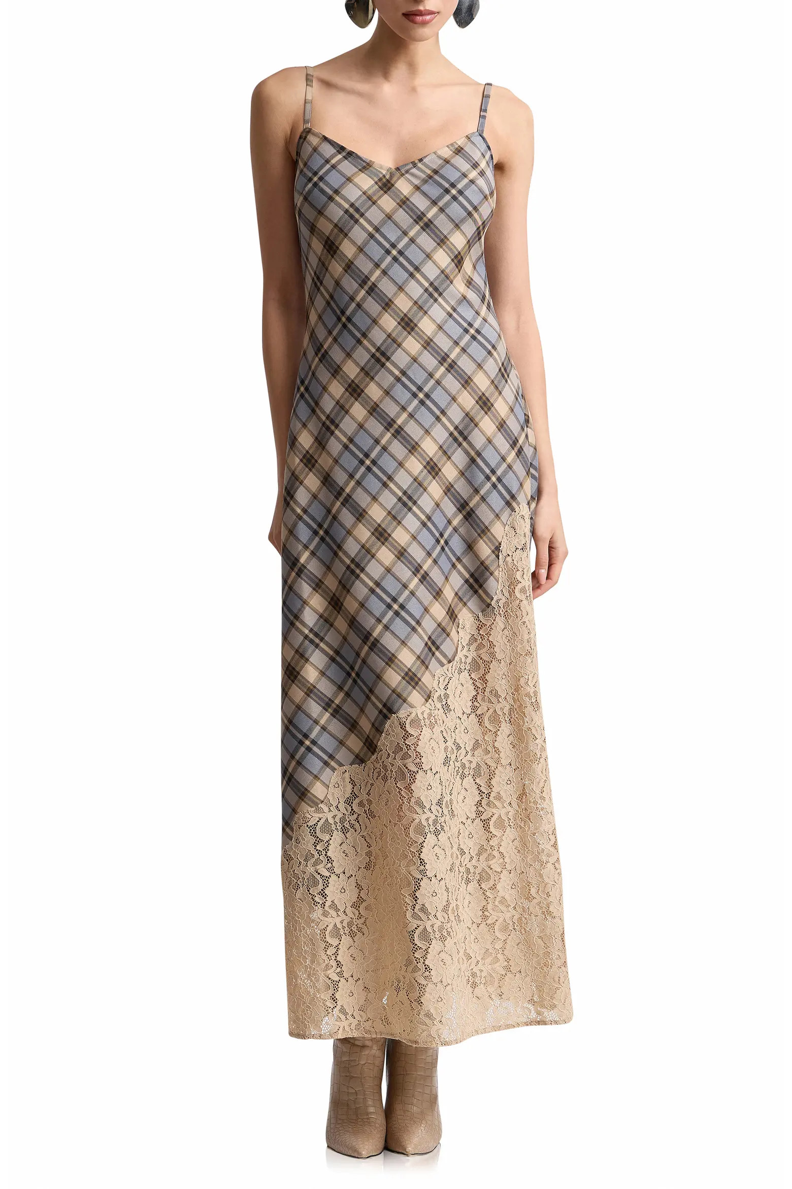 Avec Les Filles Lace Trim Bias Cut Maxi Dress (Women) | Nordstrom | Nordstrom