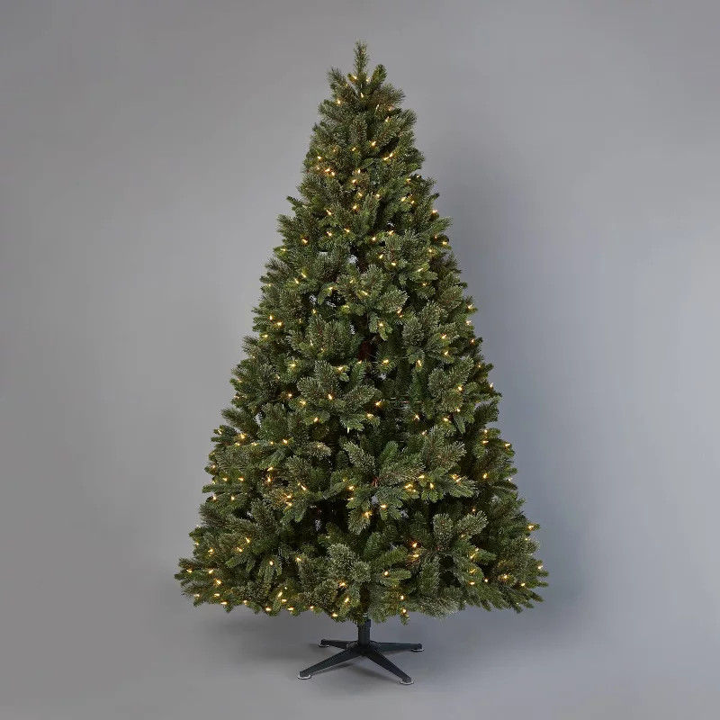 7.5' Pre-Lit LED Full Virginia Pine Artificial Christmas Tree Warm White Lights with AutoConn... | Target